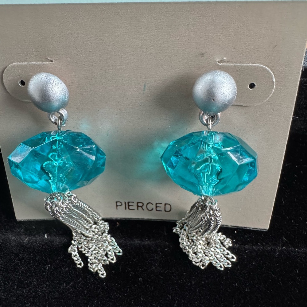 Draper’s and Damon’s Vintage silver and Aqua Blue Gemstone Earrings